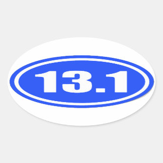 Ovale 13.1 Sticker Texte blanc sur Arrière - plan bleu