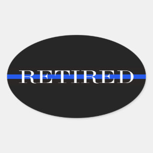 OVALE AGENT DE POLICE RETRAITÉ OVAL BUMPER STICKER