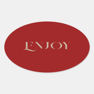 Ovale Arrière - plan rouge foncé Profitez Sticker
