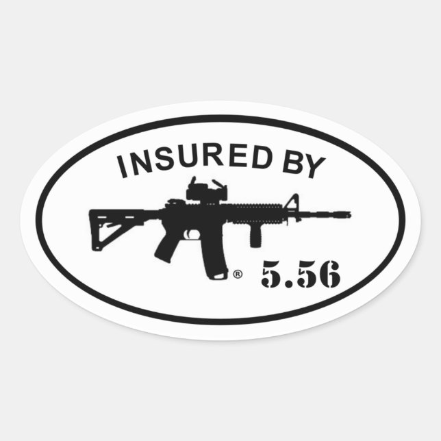 Ovale Assuré Par Sticker 5.56 (Devant)