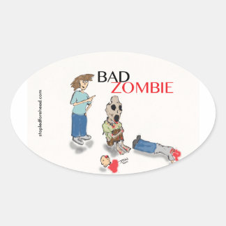Ovale Bad Sticker Zombie