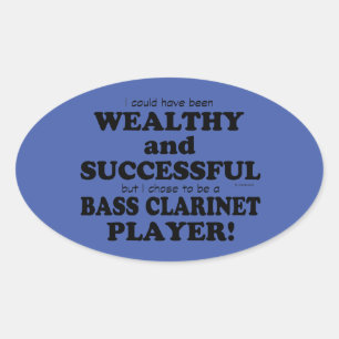 Ovale Basse Clarinet Wealthy & succès Oval Sticker