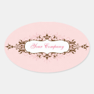 Ovale Belle Sticker Flourdissant Rose et Brown