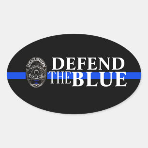 OVALE DÉFENDRE LE BLEUE SOUTIEN POLICE BUMPER STICKER