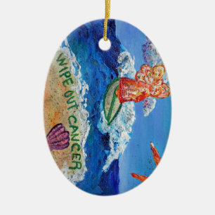 Ovale En Céramique Effacer le cancer Ange Ornement Customisé