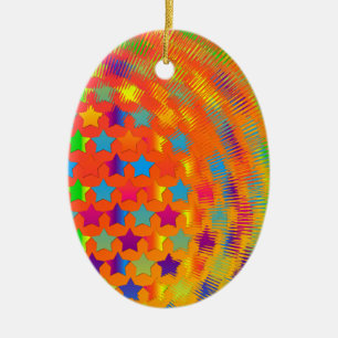 Ovale En Céramique Étoiles éclatées ORNEMENT OVAL