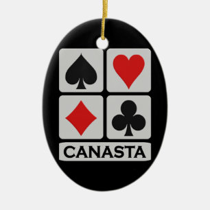 Ovale En Céramique Ornement de canasta