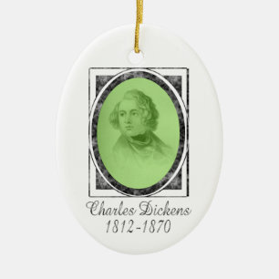 Ovale En Céramique Ornement de Charles Dickens