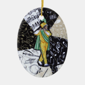 Ovale En Céramique Ornement de musique de fanfare