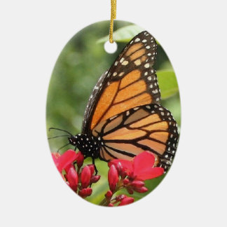Ovale En Céramique Ornement de papillon de monarque