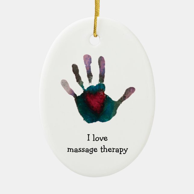Ovale En Céramique Ornement de thérapeute de massage (Devant)