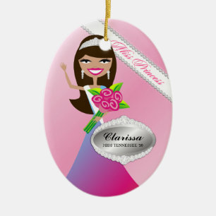 Ovale En Céramique Ornement de TTT-Mlle princesse Brunette Custom