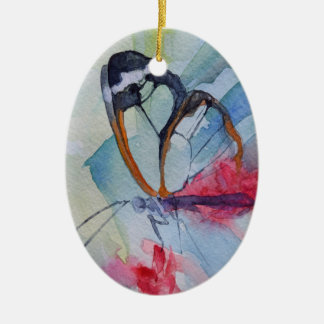 Ovale En Céramique Ornement du papillon 10