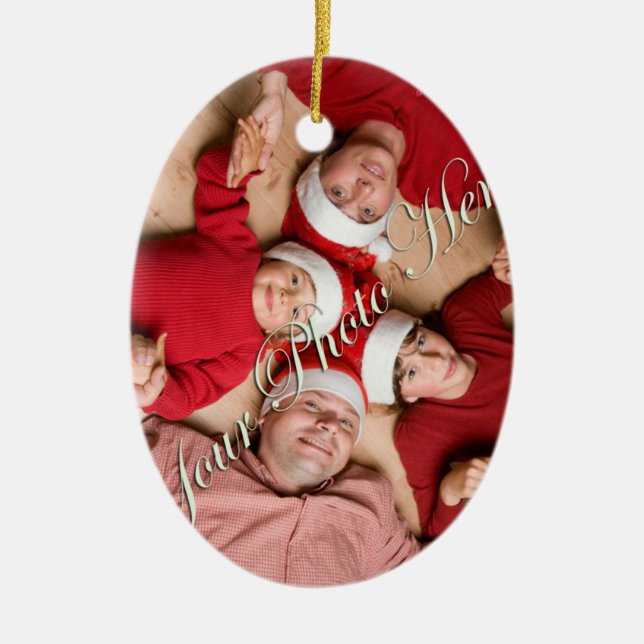 Ovale En Céramique Ornement fait sur commande de Noël de photo (Devant)