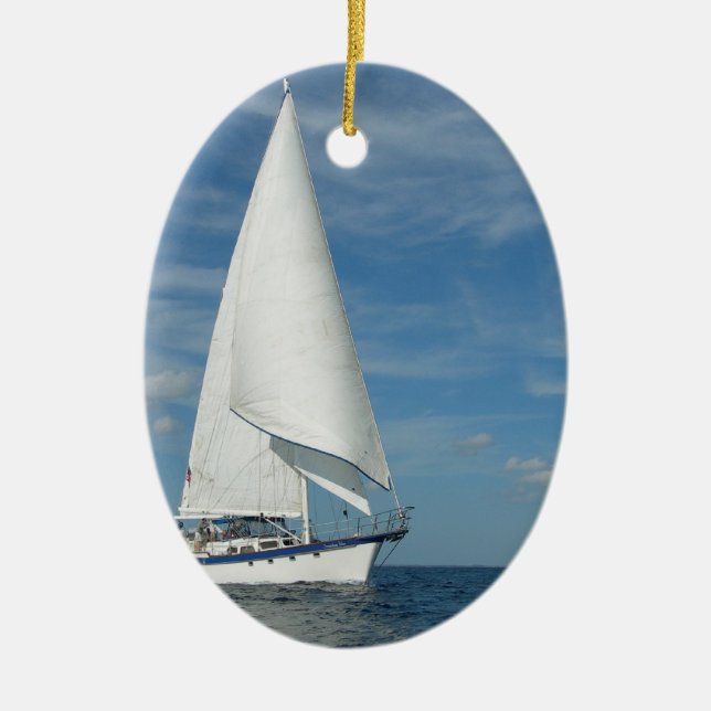 Ovale En Céramique Ornement majestueux de voile (Devant)