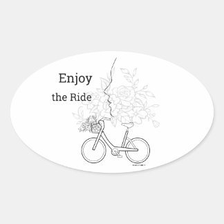 Ovale  Enjoy the Ride: Minimalist DAILYMIEN  Sticker 