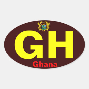 Ovale GHANA*- Sticker pare-chocs à l'européenne