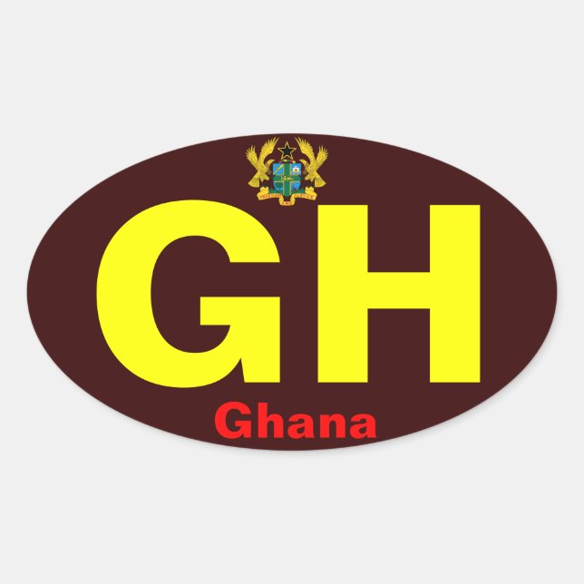 Ovale GHANA*- Sticker pare-chocs à l'européenne (Devant)