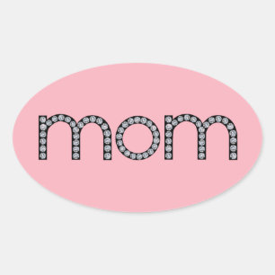Ovale Maman sticker bling