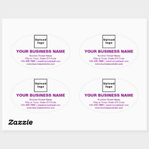 Ovale Marque commerciale Textes violets sur Sticker blan