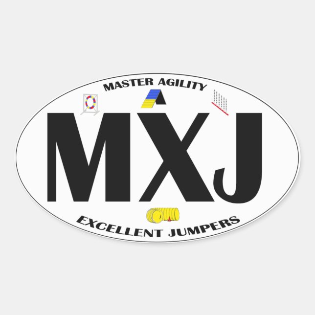 Ovale MXJ Dog Agility titre Sticker (Devant)