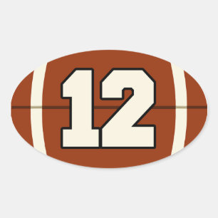 Ovale Numéro 12 Sticker de football.