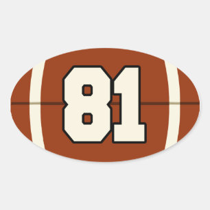 Ovale Numéro 81 Sticker pour football