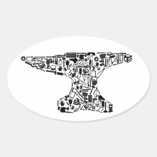 Ovale Outil-O-Rama Anvil Oval Sticker