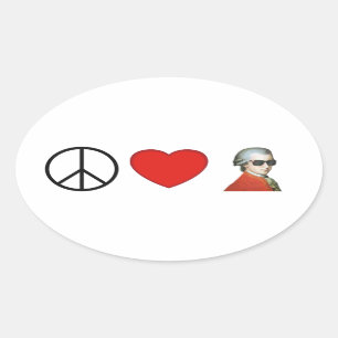 Ovale Paix, Amour, Mozart - sticker pour les mélomanes !