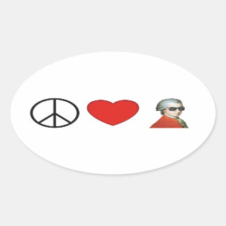 Ovale Paix, Amour, Mozart - sticker pour les mélomanes !