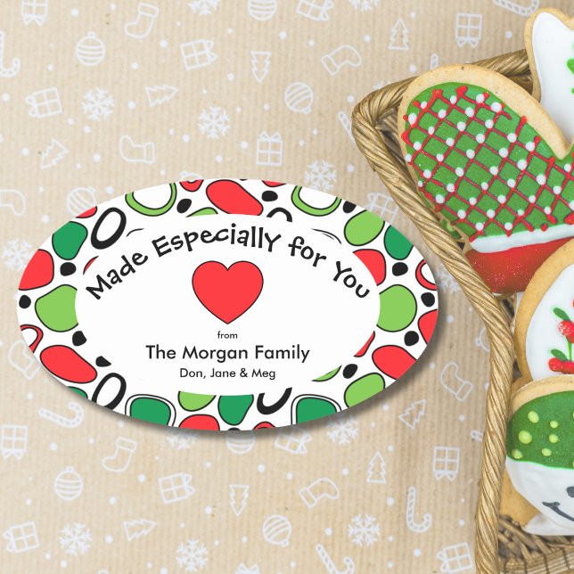 Ovale Personalized Holiday Gift Label - Custom Sticker (Personalized Holiday Gift Sticker)