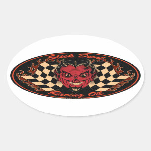 Ovale Slick Devil Motor Oil Sticker