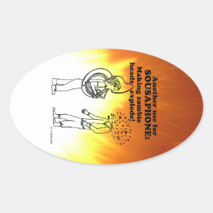 Ovale Sousaphone Zombie Explode Sticker Oval