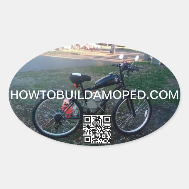 Ovale Sticker 2-Stroke Clutch Cover Decal 80cc 66cc 48cc (Devant)