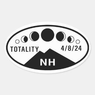Ovale Sticker à bouteille Eclipse - New Hampshire - 24