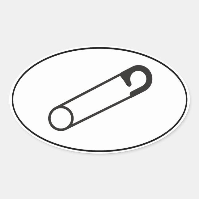 Ovale Sticker à broche de sécurité fermée | Support | Al (Devant)