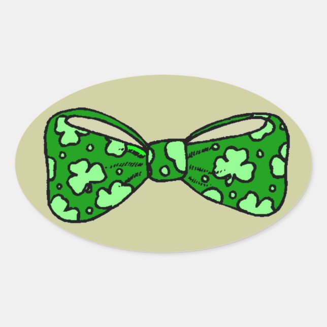 Ovale Sticker à Cravate à boue verte de la Saint-Patrick (Devant)