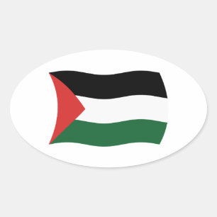 Ovale Sticker à drapeau de l'Autorité palestinienne