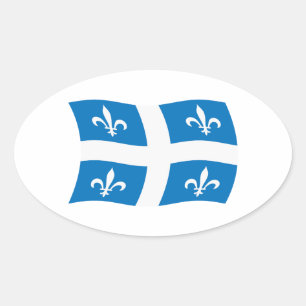 Ovale Sticker à drapeau du Québec
