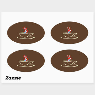 Ovale Sticker Aroma a Porto Rico Coffee Mug Coqui