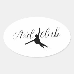 Ovale Sticker "Axel club" patinage artistique