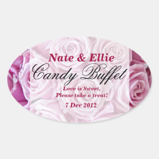 Ovale Sticker Buffet de bonbons rose PInk