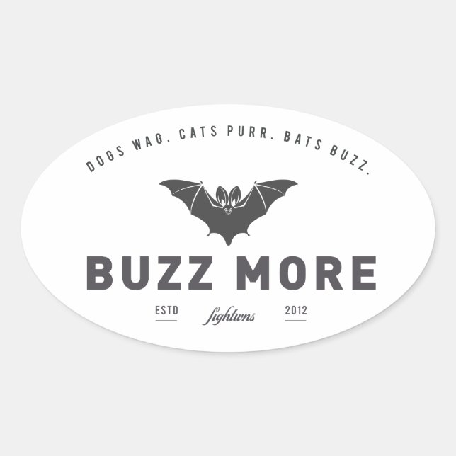 Ovale Sticker 'Buzz More' (Devant)