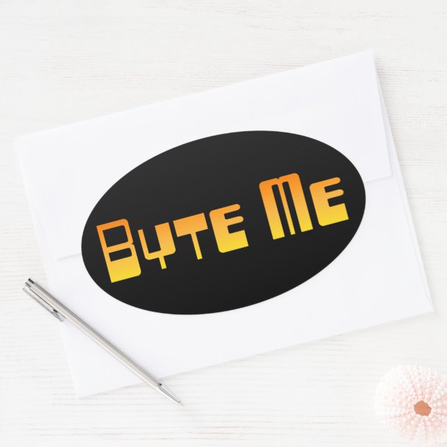 Ovale Sticker Byte Me (Enveloppe)