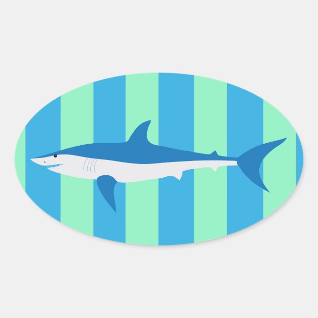 Ovale Sticker cool SHARK Party (Devant)