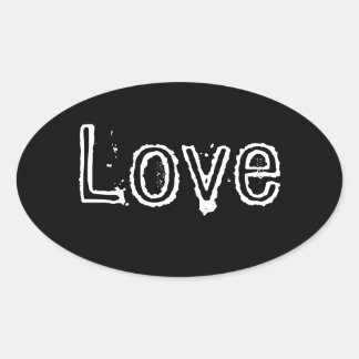 Ovale Sticker d'amour - Noir2
