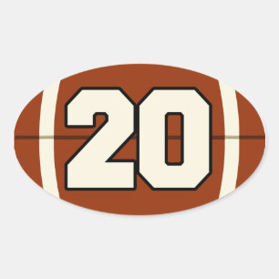Ovale Sticker de football numéro 20