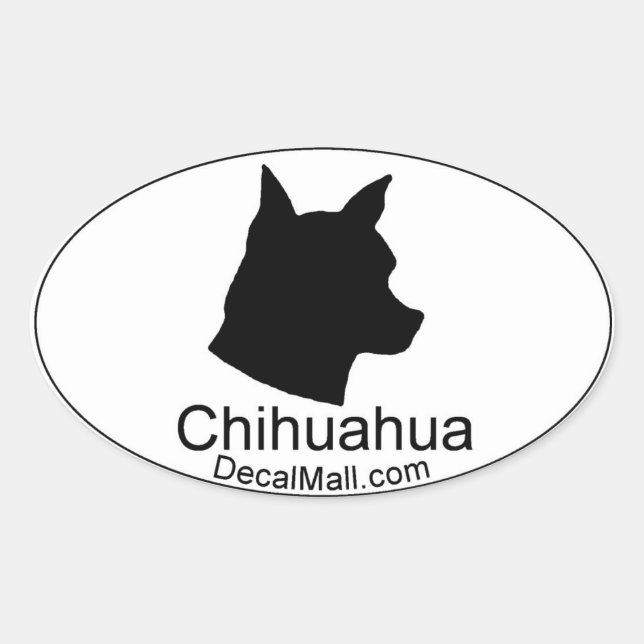 Ovale Sticker de la fenêtre automatique Chihuahua (Devant)