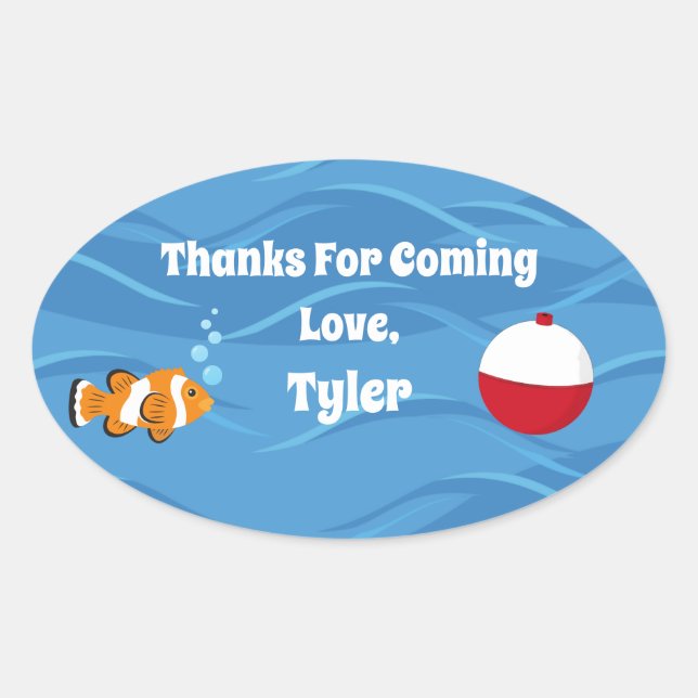 Ovale Sticker de Merci à un parti pour O-Fish (Devant)