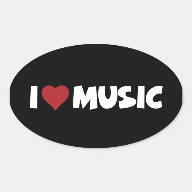 Ovale Sticker de musique I [Heart] (Devant)
